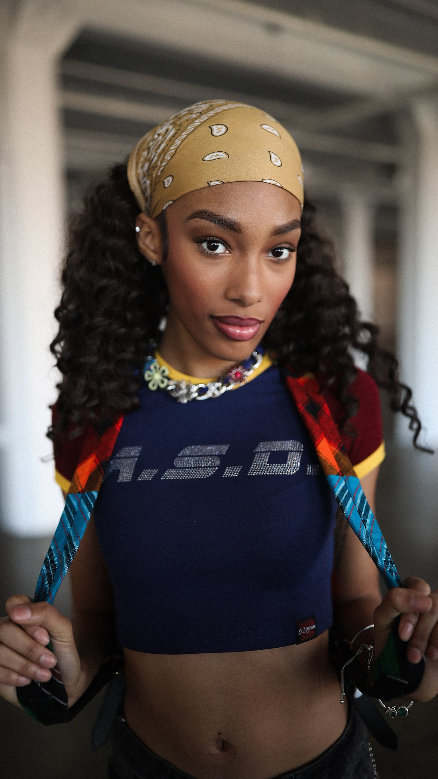 ASD Crop Top (navy//burgundy)