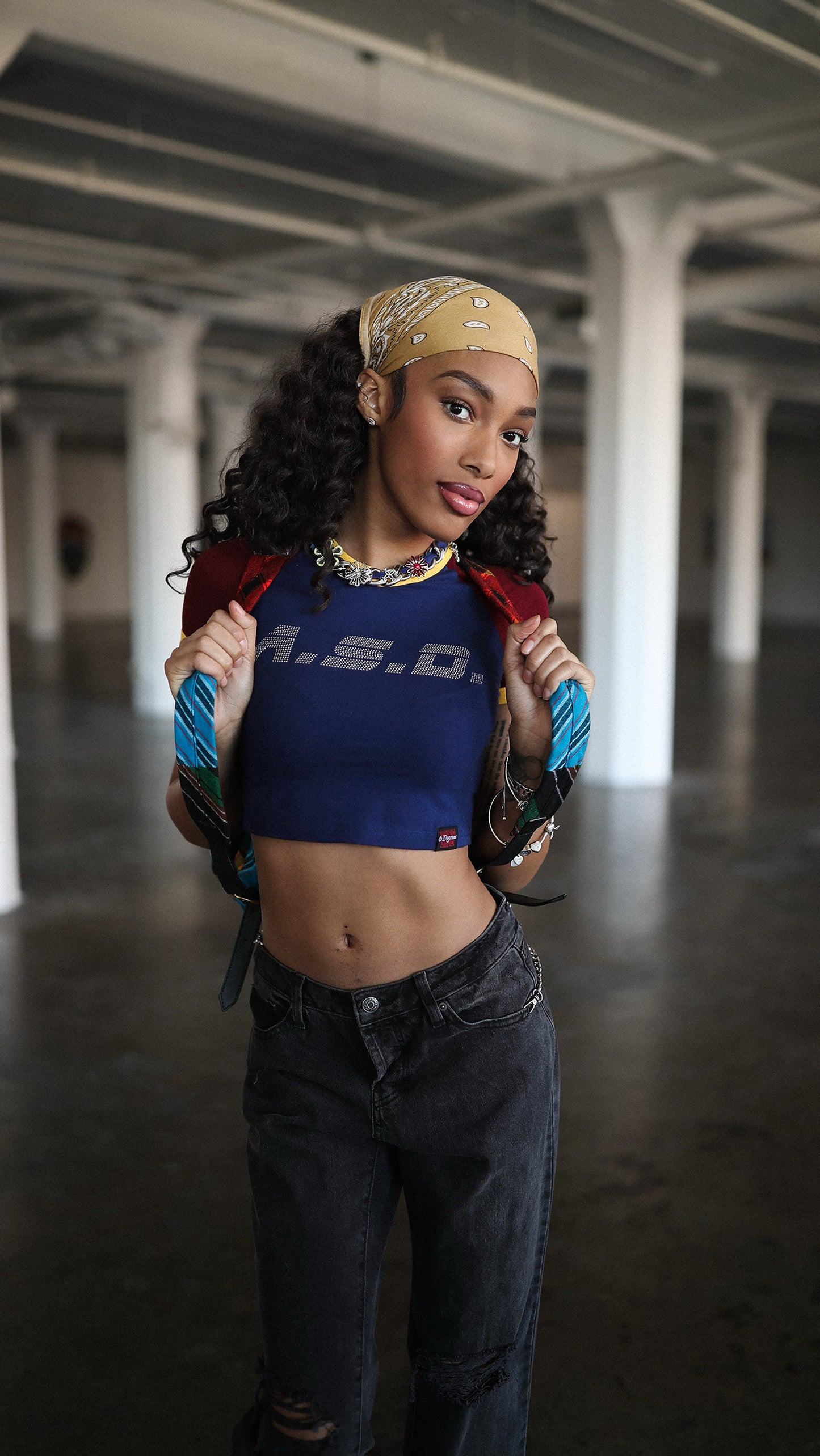 ASD Crop Top (navy//burgundy)