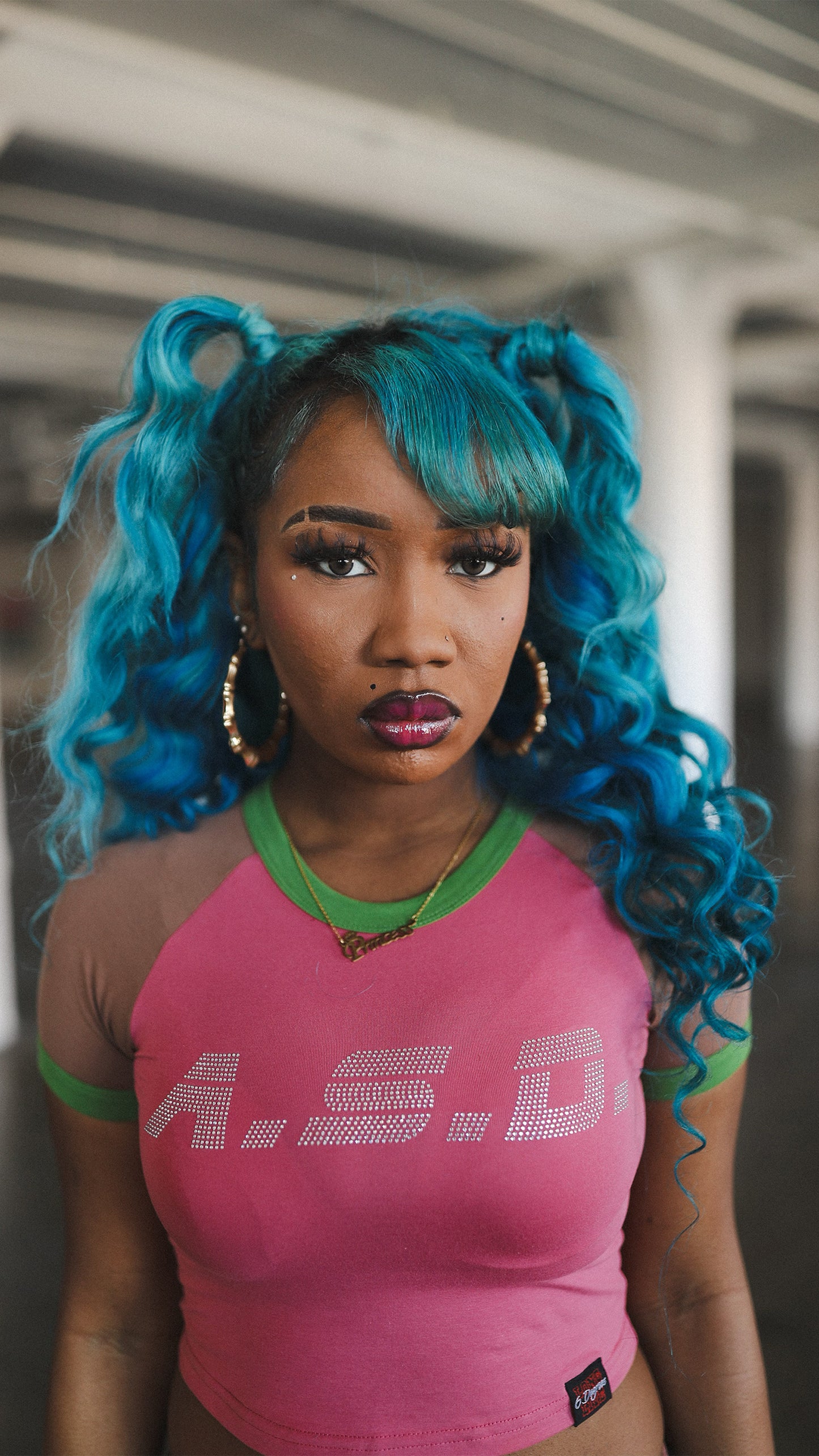 ASD Crop Top (pink//green)