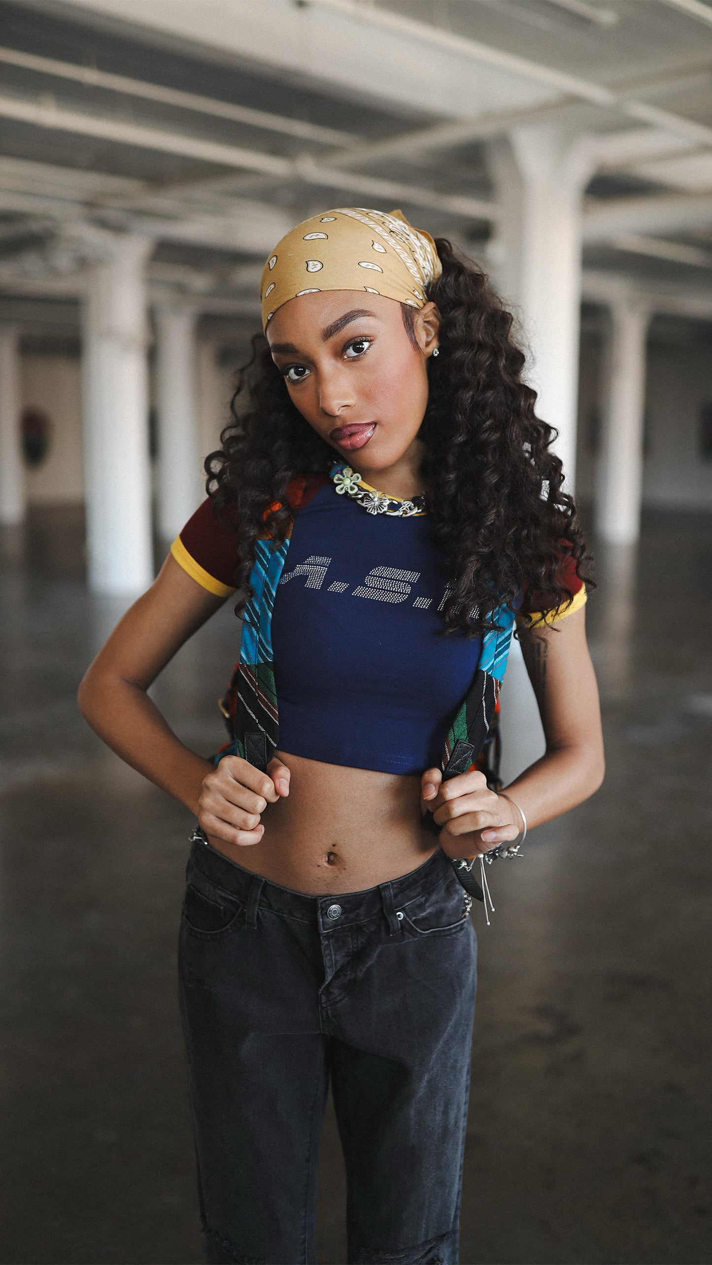 ASD Crop Top (navy//burgundy)