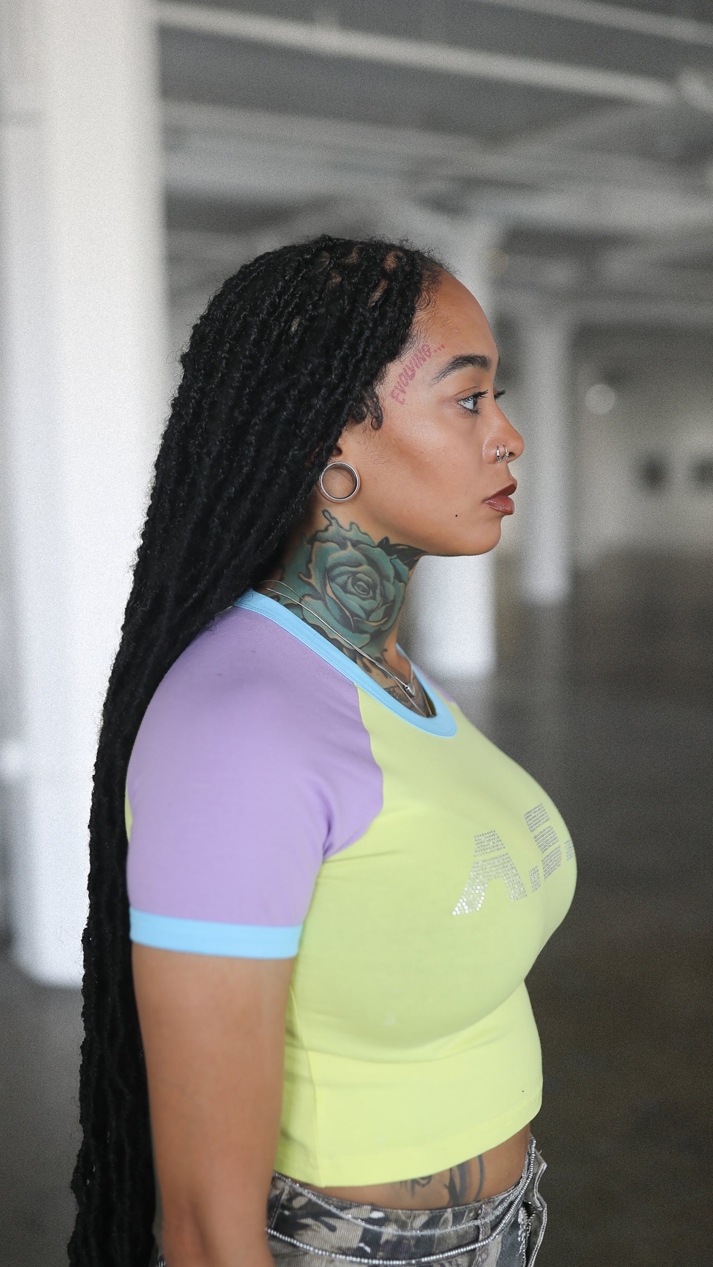 ASD Crop Top (yellow//lilac)
