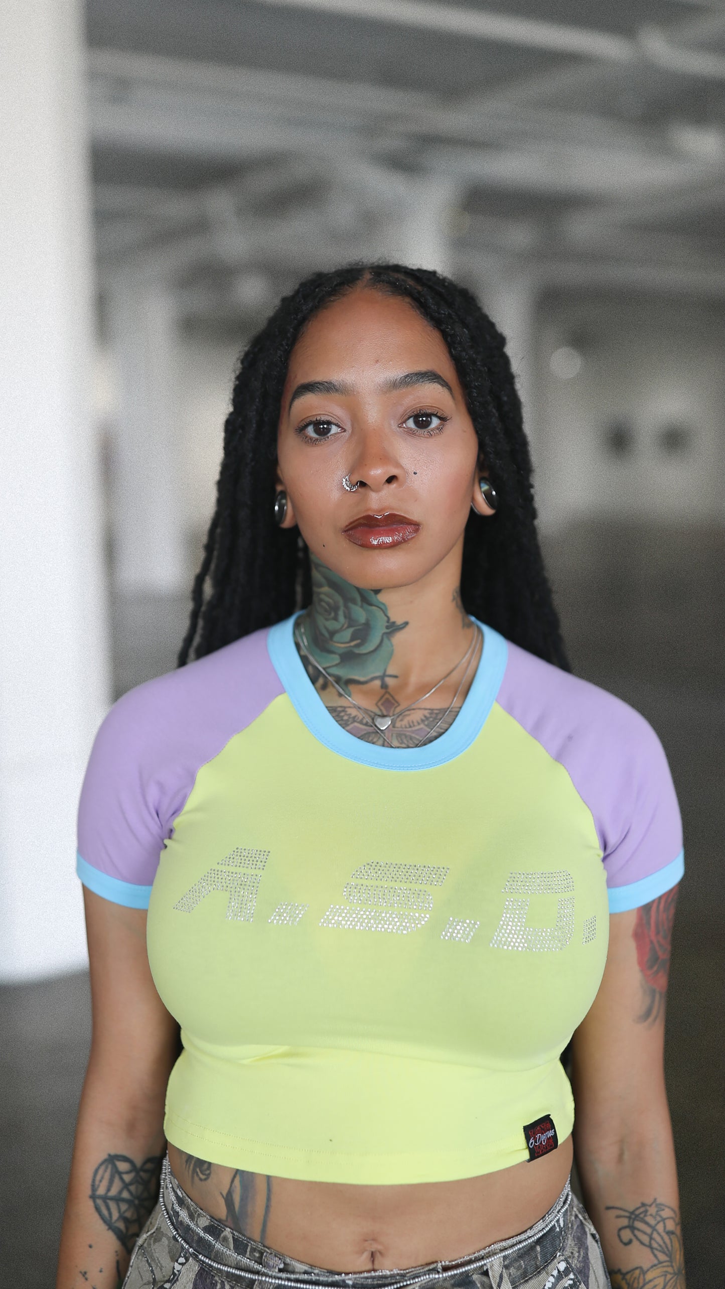 ASD Crop Top (yellow//lilac)