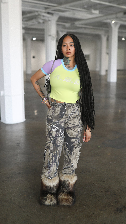ASD Crop Top (yellow//lilac)
