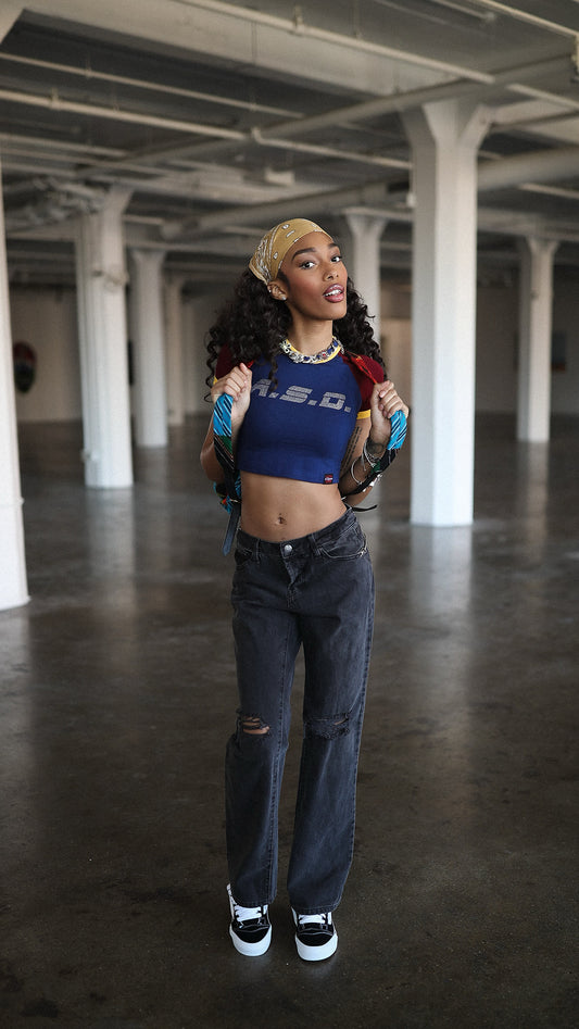 ASD Crop Top (navy//burgundy)