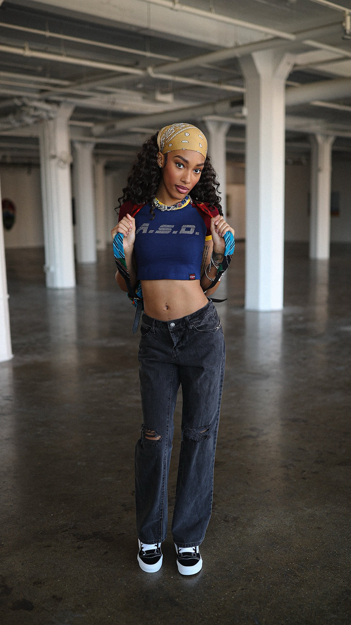 ASD Crop Top (navy//burgundy)