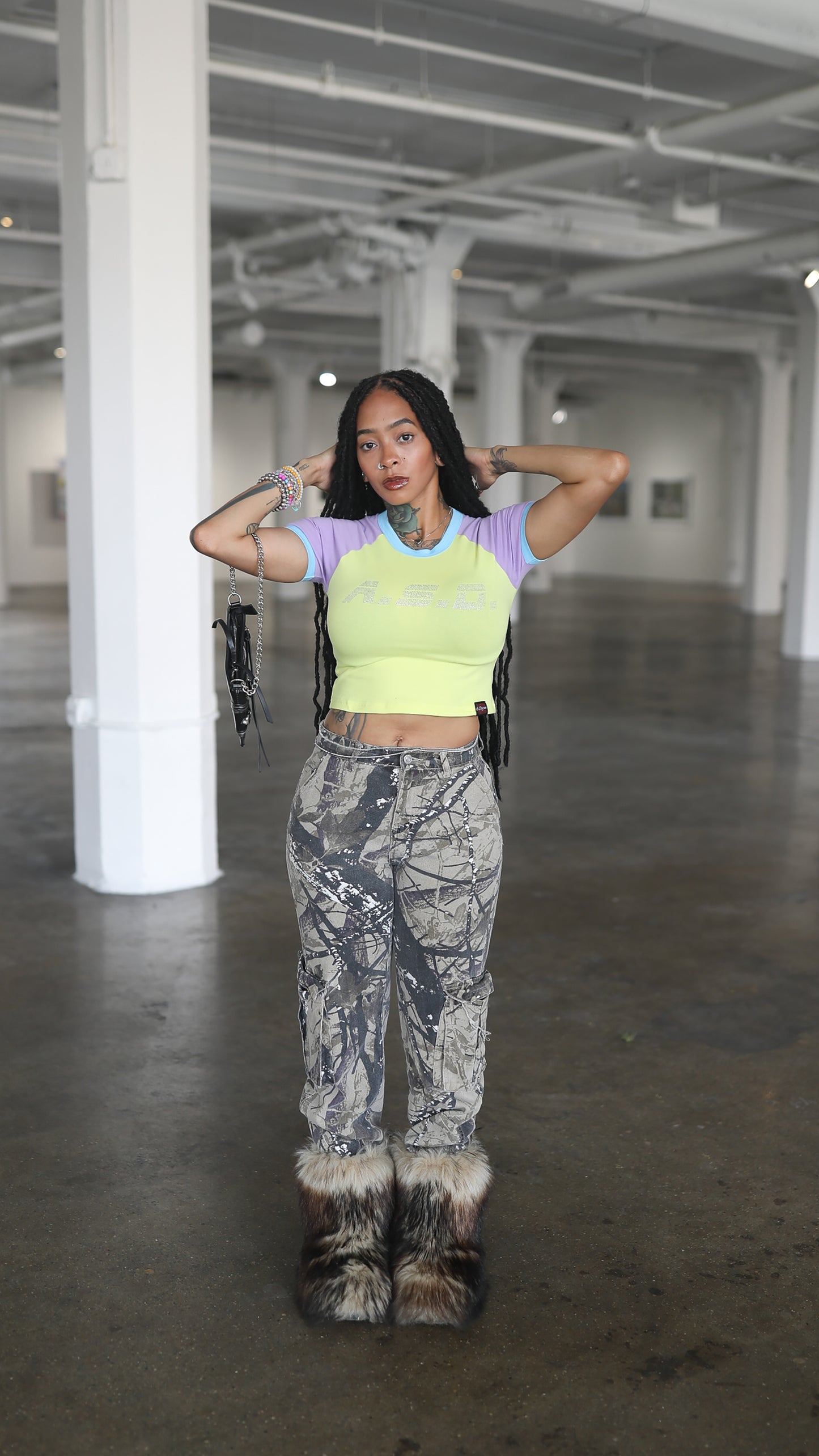 ASD Crop Top (yellow//lilac)